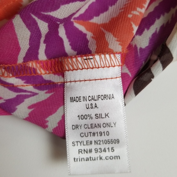 Trina Turk 100% silk top size S - Picture 5 of 5